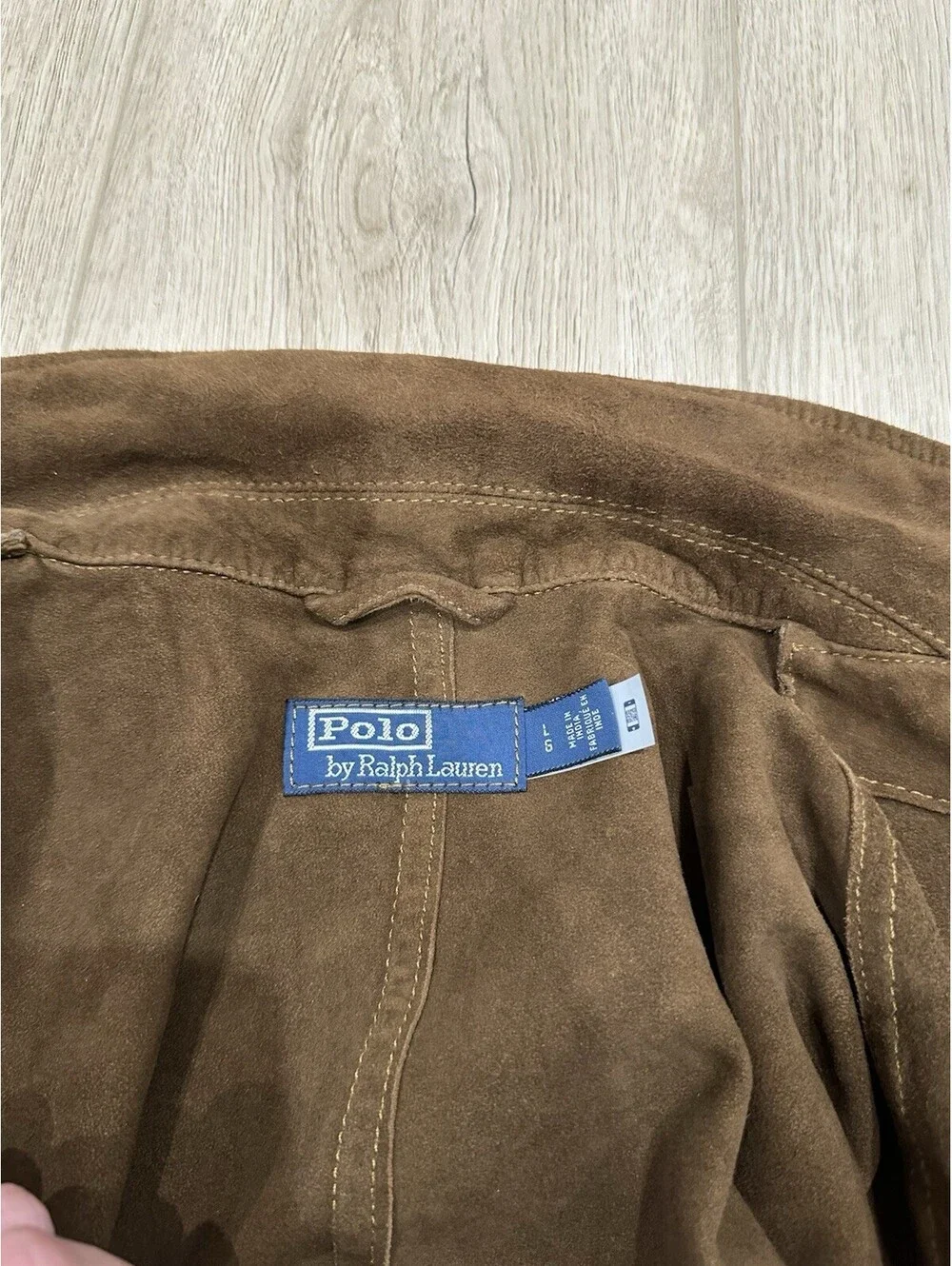 Polo Ralph Lauren Goat Suede Utility Jacket Mens Brown Size Large